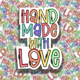 Hand made with love packaging stickers