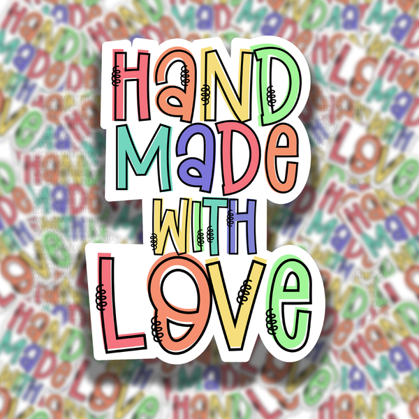 Hand made with love packaging stickers